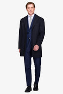 Cappotto baronetto misto lana blu