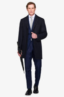 Cappotto baronetto misto lana blu