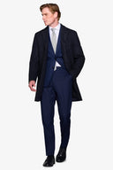 Cappotto baronetto misto lana blu