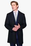Cappotto baronetto misto lana blu