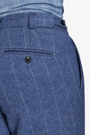 Pantalone da abito gessato celeste