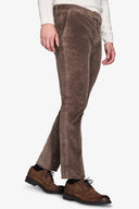 Pantalone da abito in velluto tortora