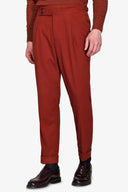 Pantalone da abito in flanella compatta coccio