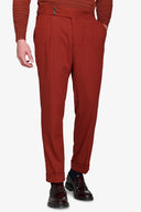 Pantalone da abito in flanella compatta coccio
