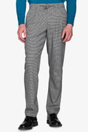 Pantalone da abito worker pied de poule nero