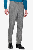 Pantalone da abito worker pied de poule nero