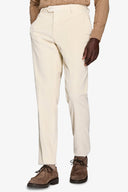 Pantalone da abito in velluto panna