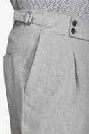 Pantalone da abito flanella in misto lana grigio chiaro-Dan John