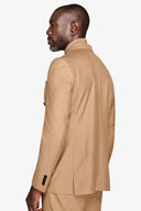 Giacca da abito doppiopetto twill cammello