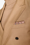 Giacca da abito doppiopetto twill cammello