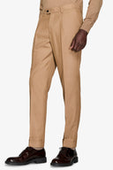 Pantalone da abito twill cammello