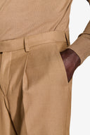 Pantalone da abito twill cammello