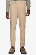 Pantalone cavalry con taschino beige