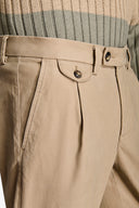 Pantalone cavalry con taschino beige