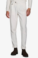Pantalone cavalry con taschino panna