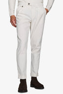 Pantalone cavalry con taschino panna