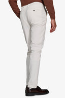 Pantalone chino in velluto bianco