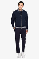 Bomber con maniche in jersey DNJ blu
