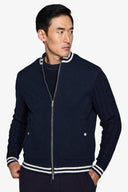 Bomber con maniche in jersey DNJ blu