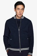 Bomber con maniche in jersey DNJ blu