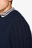 Bomber con maniche in jersey DNJ blu