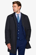 Trench trapuntato blu
