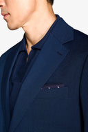 Giacca da abito trama punto a spillo blu slim
