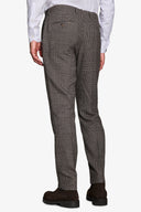 Pantalone da abito Principe di Galles misto lana tortora