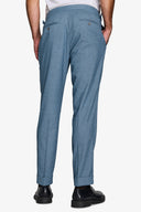 Pantalone flanella con pinces celeste