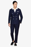 Giacca da abito doppiopetto denim scuro