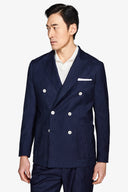 Giacca da abito doppiopetto denim scuro