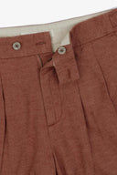 Bermuda melange misto lino mattone