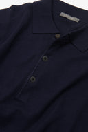 Polo in maglia con bottoni blu