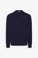 Polo in maglia con bottoni blu