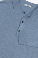 Polo in maglia con bottoni celeste