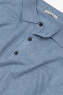 Polo in maglia con bottoni celeste