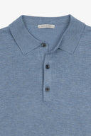 Polo in maglia con bottoni celeste