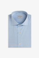 Camicia unita twill celeste slim