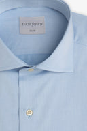 Camicia unita twill celeste slim