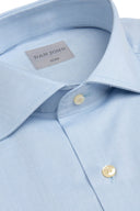 Camicia unita twill celeste slim