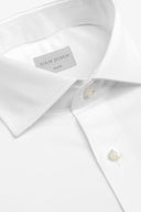 Camicia unita twill bianca slim