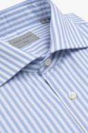 Camicia a righe operata azzurra slim