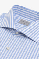 Camicia a righe operata azzurra slim