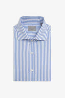 Camicia a righe operata azzurra slim