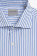 Camicia a righe operata azzurra slim