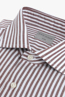 Camicia a righe operata coccio slim