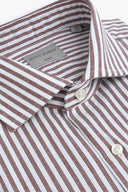 Camicia a righe operata coccio slim