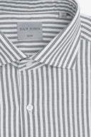 Camicia a righe operata grigia slim