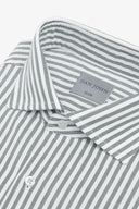 Camicia a righe operata grigia slim
