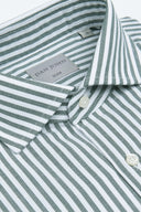 Camicia a righe operata verde slim